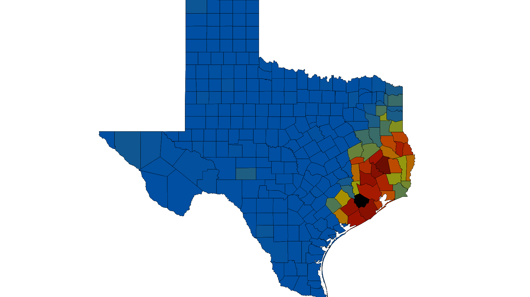 Hurricane Beryl Damage: 2,134,168 customers still without power Tuesday afternoon. Credit: Poweroutage.us